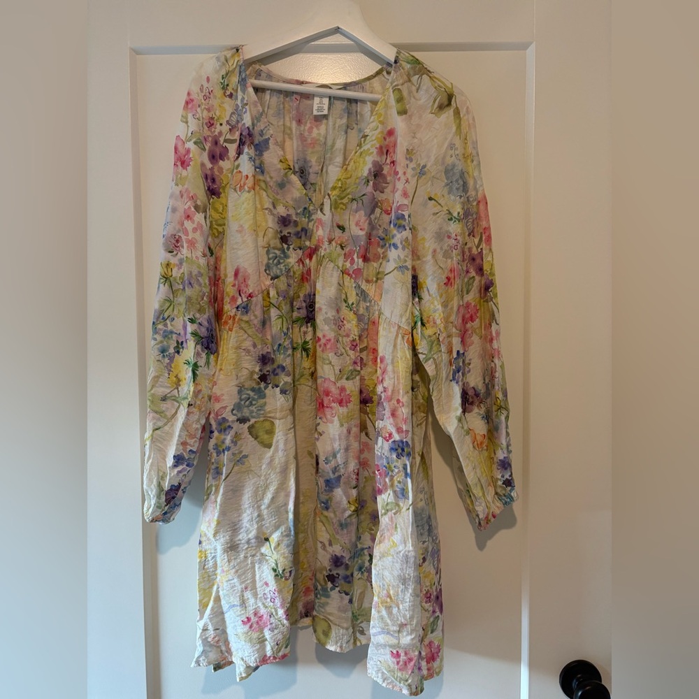 H&M balloon sleeve Floral dress size L